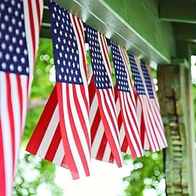Patriotic U.S. Flag Strings – 20/40pcs Mini American Flags for Classroom, Garden  4th of July, Independence Day, 250th Anniversary, Memorial Day Decorations