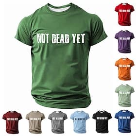 Men's Not Dead Yet Funny Military Humor T Shirt Short Sleeve Crew Neck Distressed Veteran Graphic Tee Patriotic Retired Soldier Gift Casual Clothing Apparel S thumbnail 2