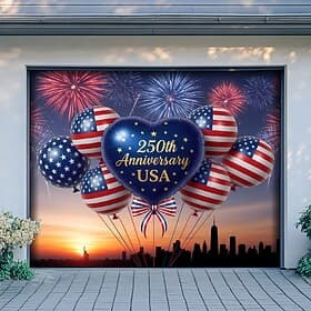 4th of July 2026 250th Memorial Day Tapestry Banners Garage Door Cover Eagle American Flag 3D Print Modern Patriotic Party Shooting Backgrounds Gift Home Decor