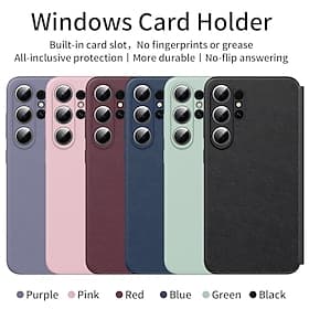 Phone Case For Samsung Galaxy S26 S26 Plus S26 Ultra Wallet Case Clear View Window Camera Lens Protector Ultra Thin Retro PU Leather