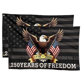 2pcs 1776-2026 United States 250th Anniversary Flag, Patriotic American 250 Years Commemorative Outdoor Banner for Garden, Yard, or House Decoration thumbnail 2