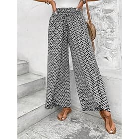 Women's Wide Leg Boho Pants Chinos Skort Vacation Streetwear Casual Ankle-Length Medium Waist Graphic Drawstring Printing Comfy Comfort Breathable Micro-elasti thumbnail 2