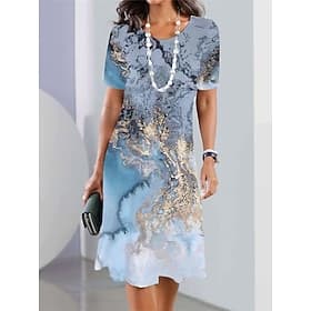Femmes Robe Longueur Genou Robe fourreau Robe Décontractée Élégant Mode Moderne Quotidien Extérieur Vacances Coupe régulière Graphique Abstrait Manche Courte C
