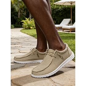 Men's Canvas Outdoor Resort Shoes – Comfortable Slip-On Loafers for Travel, Walking and Casual Resort Wear