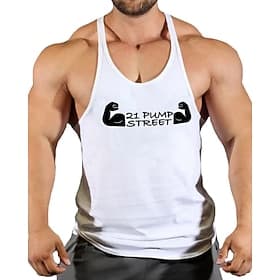 Men's Graphic Letter Workout Tank Top Running Tank Top Gym Tank Top Summer Sleeveless Quick Dry Moisture Wicking Gym Workout Active Training Exercise Blue Blac thumbnail 2