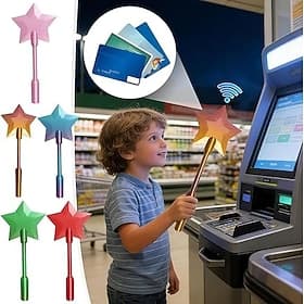 3D Printed Wand Tap to Pay, Star Magic Taps to Pays Wands, Wands Contactless Payment Card Holder, Digital Payment Star Wands for Easy Checkout, Fun Gift for Ma