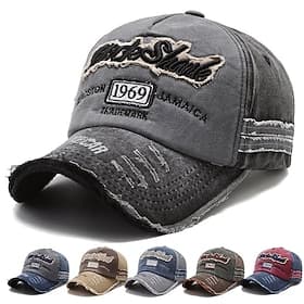 Men's Baseball Cap Sun Hat Blue Black Padded Fabric Patchwork Fashion Streetwear Casual Daily Outdoor Vacation Quotes  Sayings Sun Protection Sunscreen Breatha