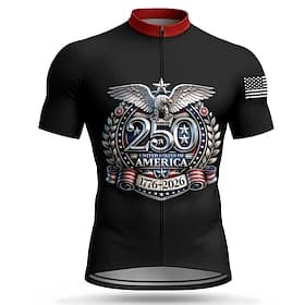America's 250th Anniversary Independence Day American Independence Day Men Cycling Jersey American US Flag Short Sleeve Bike Jersey Top with 3 Rear Pockets UV thumbnail 2