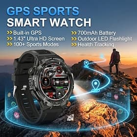1.43 AMOLED Smart Watch for Men Women, Bluetooth Call, 700mAh Battery, 3ATM Waterproof Fitness Watch