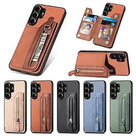 Phone Case For Samsung Galaxy S26 S25 Edge S24 FE S23 S22 Plus  Ultra A56 A36 A26 A16 A06 Wallet Case with Stand Holder Shockproof TPU PU Leather