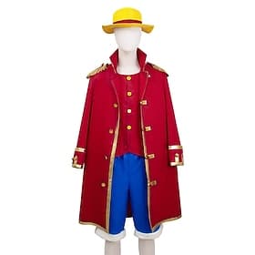 Ocean Adventurer Straw Hat Pirate Cloak Uniform Movie Anime for Men's Adults Halloween Comic Con Anime Expo