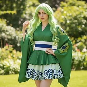 Ocean Adventurer Straw Hat Pirate Anime Dress Outfits Masquerade Cosplay Suits Kimono Anime Expo Costume For Women's Adults'