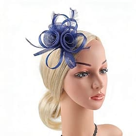 Fascinators Plume Filet Mariage Anniversaire Élégant ancien Mignon Avec Plume Tulle Casque Couvre-chef