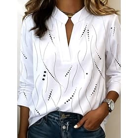 Women's Shirt Floral Graphic Vintage Stylish Long Sleeve V Neck Regular Tops Daily Holiday Going out White Pink Summer Spring