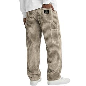 Voor heren Broek Corduroybroek Winter broek Vrijetijdsbroek Wijde broek Trekkoord Meerdere zakken Effen Kleur Comfort Volledige lengte Casual Dagelijks Buiten