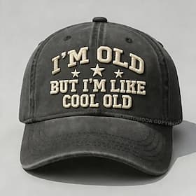Vintage Distressed Embroidered Baseball Cap I'm Old But I'm Like Cool Old , Funny Retro Dad Hat, Adjustable Cotton Washed Vintage Hat for Men Women, Casual Out