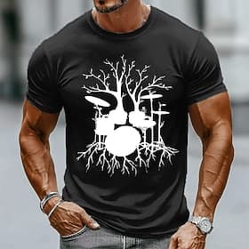 Men's Music Funny T Shirt Short Sleeve T shirt 3D Print Crew Neck Shirt Fashion Daily Daily Street Blue Black Green Summer Spring Clothing Apparel S M L XL XXL