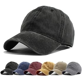 Men's Baseball Cap Sun Hat Trucker Hat Blue Black Polyester Adjustable Fashion Streetwear Casual Daily Outdoor Vacation Plain Sun Protection Sunscreen Breathab