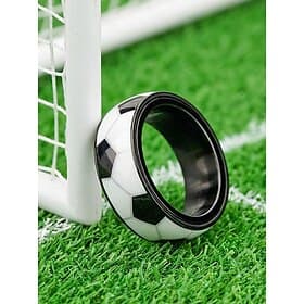Men's Soccer Spinner Ring Stainless Steel Fidget Band in Multiple Ball Colors for Soccer Matches, Fan Support, Casual Daily Wear  Game Day Style