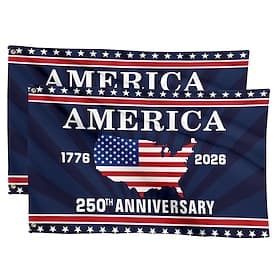 2pcs U.S. 250th Anniversary America Years of Freedom Commemorative Flag Majestic Eagle with Outstretched Wings Patriotic 1776-2026 Banner Celebration Semiquinc
