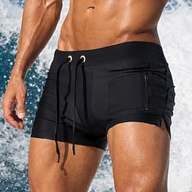 Men's Regular Swim Shorts Swim Trunks Drawstring Boyleg Spandex Quick Dry Stretchy Breathable Sleeveless Bottoms Surfing Water Sports Swimming Summer