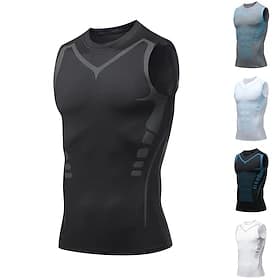 Herren Einfarbig Workout-Tanktop Lauf-Tanktop Fitness-Tanktop Sommer Ärmellos Schnelltrocknend Kompression Feuchtigkeitsableitend Fitnesstraining Aktives Train