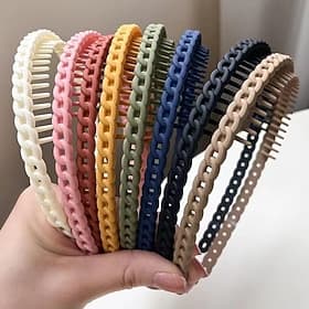 1PC Women's Headband For Outdoor Holiday Festival Classic Plastic Black White Pink