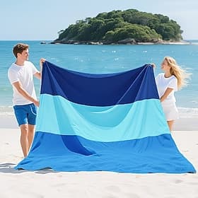 Outdoor Beach Blanket for 4-7 People, Extra Large, Lightweight, Sand-Resistant Beach Blanket, Large Picnic Mat Suitable for Beach Trips, Camping, and Hiking