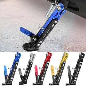 Universal Motorcycle Kickstand Side Support Kick Bracket Foot Stand Adjustable Side Tripod for Motorbike Motocross Scooter Moped