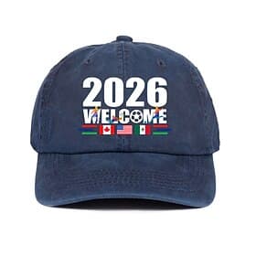 Soccer World Summer Cup Mexico USA Canada 2026 Baseball Cap, Soccer Graphic Letter Print Hat for Men Women, Adjustable Outdoor Sports Cap Casual Sun Hat