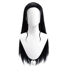 Ocean Adventurer Long Black Wig with Wavy Front Strands For Cosplay Party
