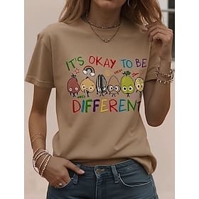 Women's T Shirt Print Graphic Animal Vintage Stylish Classic Short Sleeve Crew Neck Round Neck Regular Tops Daily Weekend Pink Brown Rainbow Summer Spring