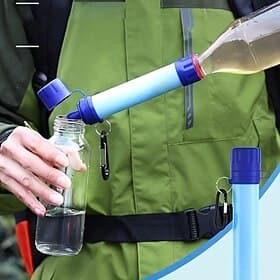 Ultimate Survival Water Filtration Straw - Portable, Lightweight, and Durable, Suitable for Safe Drinking Outdoors - Ideal Choice for Camping, Hiking, and Emer