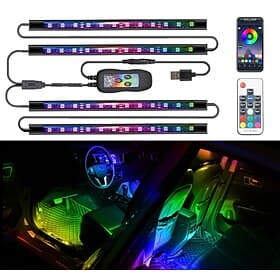 LED Strip Lights, Smart RGBIC Interior Car Lights with APP Control,  Music Modes and Million Colors, LED Lights for Car Decor, DC 12V