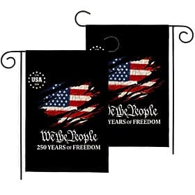 2PCS U.S. 250th Anniversary USA Flag Double Sided Outdoor Patriotic Garden Flag with Statue of Liberty, 4th of July Decorations for US 250th Celebration, USA M