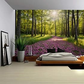 Forest Plants Waterfalls Lake Scenery Tapestry Modern Scenery Beautiful Bedroom Living Room Dormitory University Dormitory Shooting Background Decorative Home