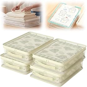 4/6/8pcs See-Through Closet Organizer Storage Bags, Transparent PVC Clothing Storage Containers with Handles, Stackable Large Capacity Blanket Organizer, Dustp
