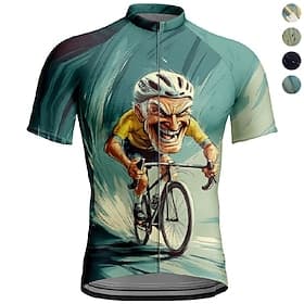 Herren Radtrikot Grafik Kurzarm Fahhrad T-Shirt Trikot mit 3 Gesäßtaschen Mountainbike MTB Schnelltrocknend Anatomisches Design Feuchtigkeitsableitend Atmungsa thumbnail 2