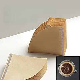 40/100Pcs Coffee Filter Paper Disposable Natural Paper Filters 1-4 Cups V-Shaped Coffee Drip Paper Filters Cafes Home Accessories Coffee Tools 1-2/2-4 Servings