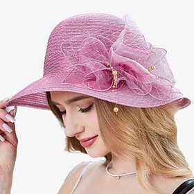 Derby Chapeau Chapeau d'église Chapeau Kentucky Derby Dame Noble Déguisement Femmes Saint-Valentin Derby Foulard Festival des courses hippiques Adulte Chapeau