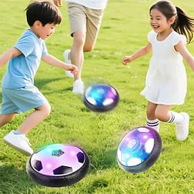 Hover Soccer Ball for Kids, Air Power Floating Indoor Soccer Toy with LED Lights, Soft Foam Bumper for Furniture Protection, Sports Game Gift for Boys Girls To