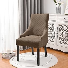 1 Pack Chair Covers for Dining Room Stretch Rhombic Geometric Wingback Chair Covers Slipcover