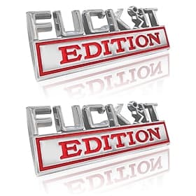 2pcs Fuck IT Edition Emblem, Car Exterior Emblems Badge 3D Sticker Decal,Emblem 3D Badge Decal Car Truck Replacement, Fit for All Cars