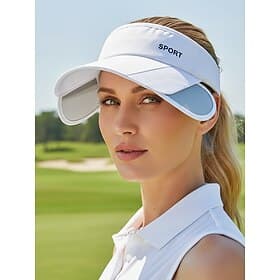 Women's Adjustable Sun Visor Hat in Multiple Colors Polyester Sports Cap with Retractable Brim for Golf, Running, Tennis  Casual Outdoor Activewear