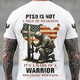 4th of July 2026 250th Memorial Day Men's Patriotic Patriot Graphic US Flag T-Shirt