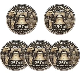 5PCS American 250th Anniversary Commemorative Medal Brooch Set, Unique Creative Corsage Badge for Clothing  Backpacks, Perfect Festival Gift to Enhance Your St