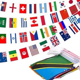 200 Countries String Flag, 184 ft International Flags Bunting Banner, World Flag Banner Decoration for 2026 Soccer Summer Global Match School, Sports Game Even