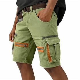 Herren Cargohose Cargohosen Cargo-Shorts Shorts Freizeitshorts Tasche Elastischer Bund Einfach Einheitliche Farbe Knielang Lässig Outdoor Streetwear Mode Stree thumbnail 3