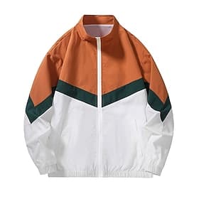 Men's Color Block Soccer Summer Global Match Running Jacket Outdoor Jacket Sport Jacket Spring Fall Zipper Color Block Long Sleeve Windproof Quick Dry Lightwei