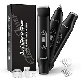3 in 1 Men's Electric Shaver, Professional Grooming Kit with Beard  Nose Trimmer, USB Rechargeable Shaving Machine with LED Display, Cordless Portable Face Hai
